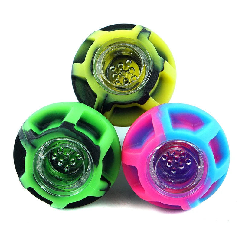 Силиконовая чаша со стеклянной чашей 1 шт. аксессуары для курительной трубки