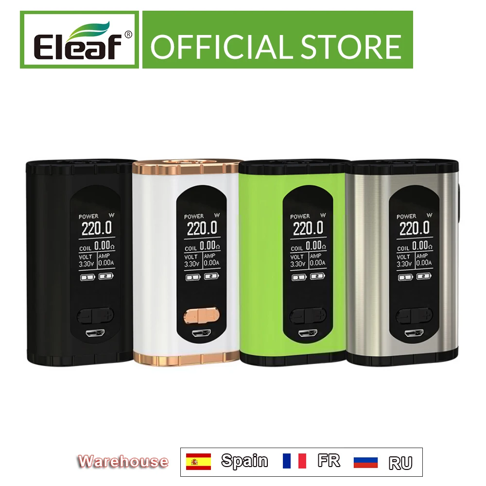 Склад оригинал Eleaf вызывающая коробка мод 220 Вт больше 1 3 дюймов экран дисплея 510