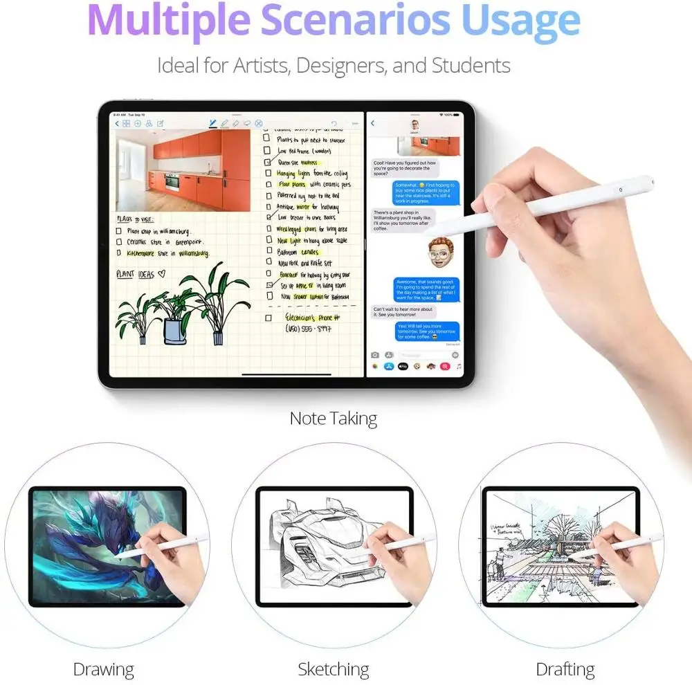 Для iPad карандаш Apple ручка стилус для 9 7 Pro 11 12 Air 3 4 10 5 2 2021 2019 2020 6th 7th 8th сенсорная Pencil |