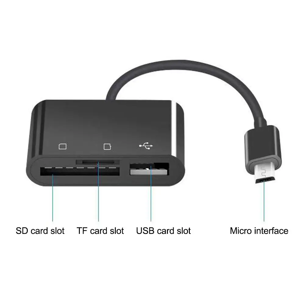 3 In 1 Multi Micro USB 2.0 OTG Host Adapter Cable TF SD Memory Card Reader Hub For Smartphones PC Laptop Computer | Компьютеры и офис