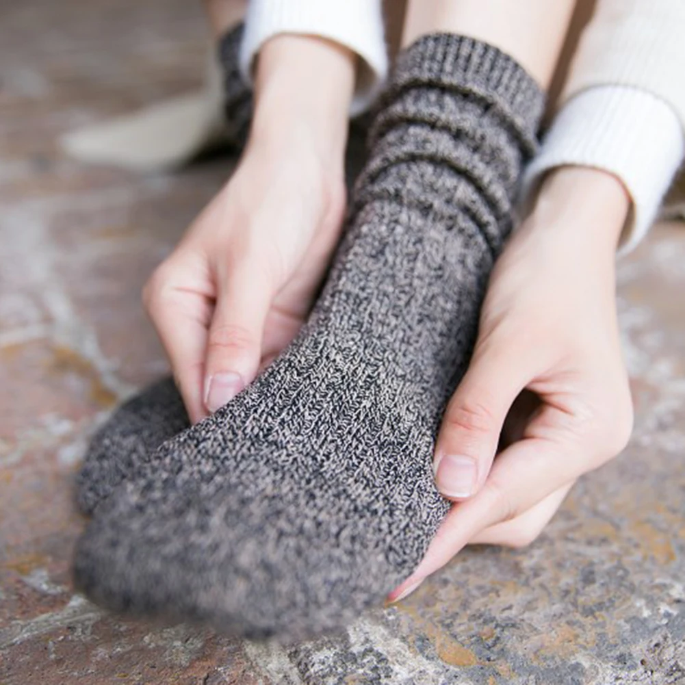 Дышащие носки в стиле Харадзюку сезон осень зима теплые Однотонные эластичные