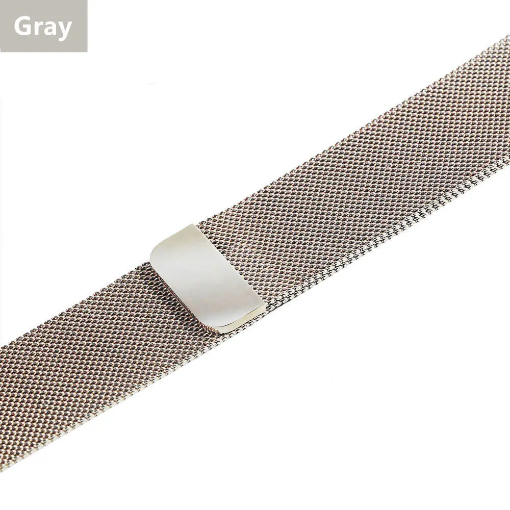 gray Миланская петля для Apple Watch ремешок 44 мм 40 мм iWatch ремешок 42 мм 38 мм браслет для часов из нержавеющей стали Apple watch 5 4 3 2 - Цвет ремешка: gray