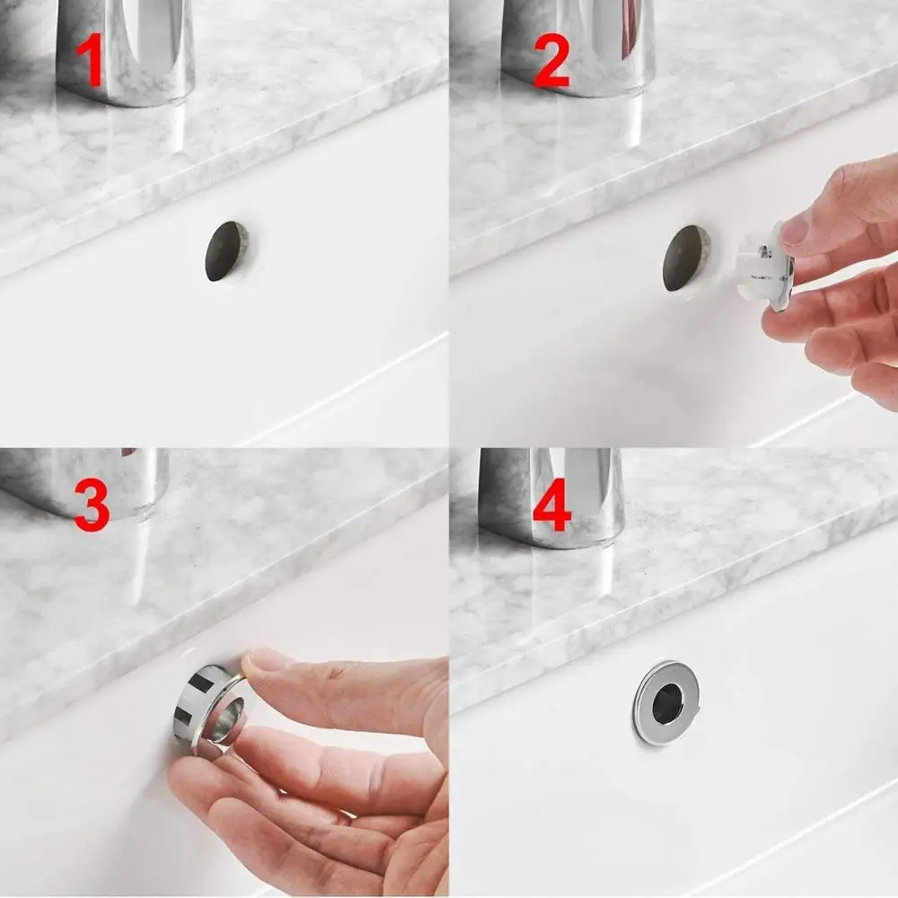 

700Brass Bathroom Vanity Sink Drain Stopper, Polished Gold, Solid Brass, Push and Seal Pop-up, Flip-top, With / Without Overflow