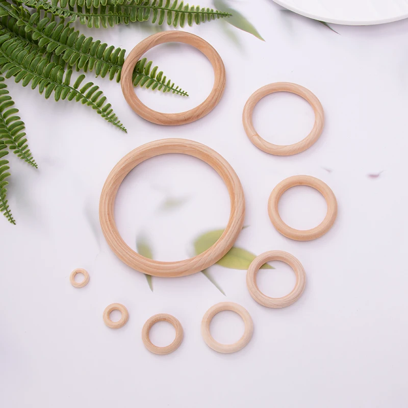

12.5-150MM DIY Wooden Ring Baby Teether Circle Natural Wood beads Rodent Teething Ring Toy Gift Ornaments Accessories Jewelry