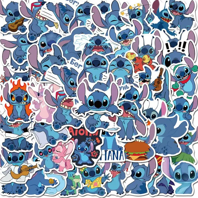 

10/30/50Pcs Cute Cartoon Disney Stitch Stickers Waterproof Skateboard Luggage Guitar Laptop Funny Graffiti Kids Diy Toy Gift