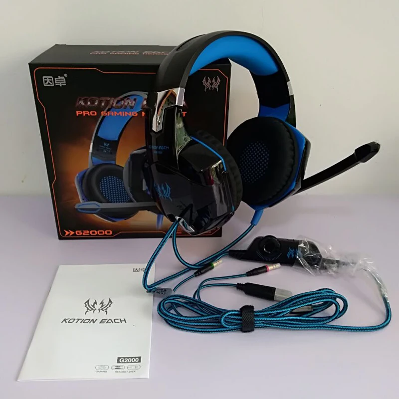 KOTION EACH G2000 G9000 игровые гарнитуры Игровые наушники гарнитура стерео наушники с микрофоном для ПК геймера в розничной упаковке
