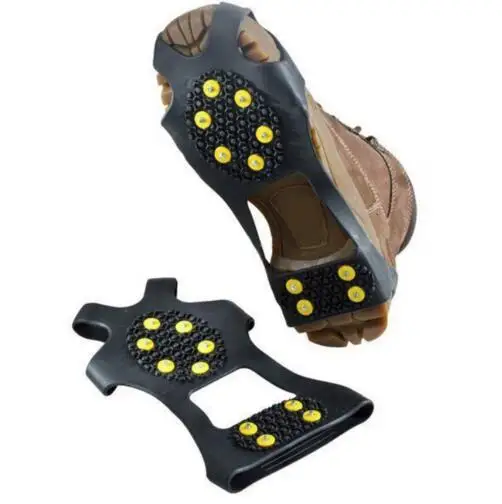 10 Studs Ice Non Slip Snow Shoe Spikes Grips Cleats Crampons Winter Climbing Safety Tool Anti Shoes Cover outdoor crampones |