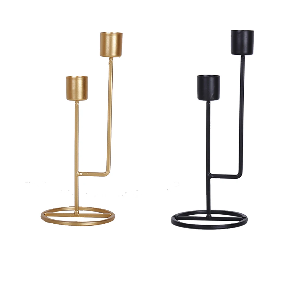 Двойные слоты лаконичный и Модный золотой подсвечник канделябр для свадебной