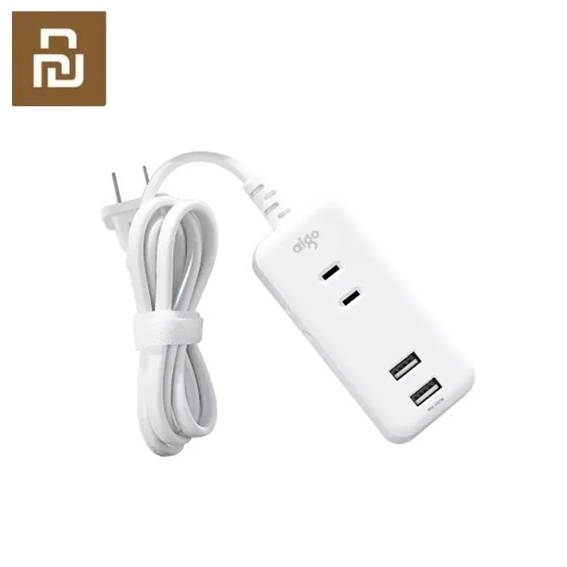 Xiaomi Youpin аиг 3-сторонний Джек Мощность пропилен-каучука прокладки с 2 Порты usb