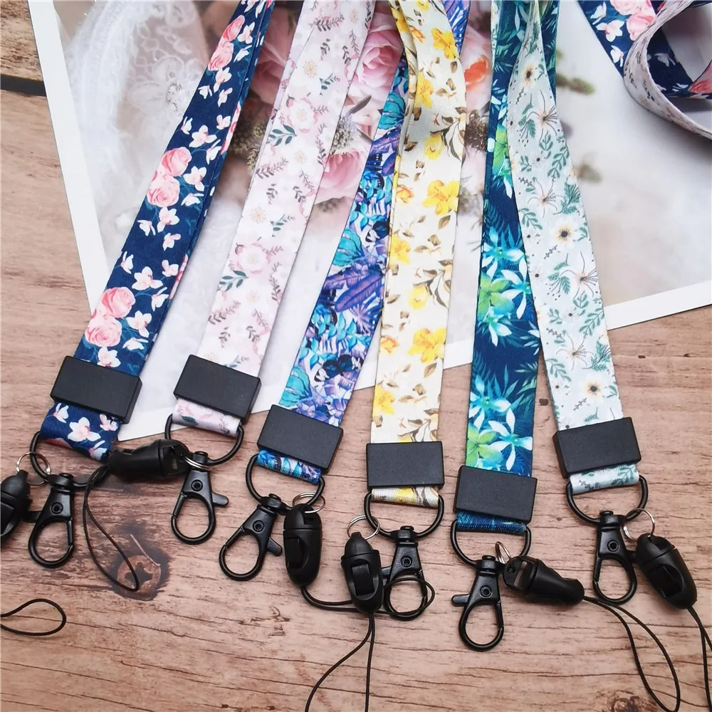 

10pcs/lot Neck Strap Lanyards for Keys Leaves Mobile Phone Strap Phone Case Breast Plate ID Card DIY Hang Rope Rotary Lanyard