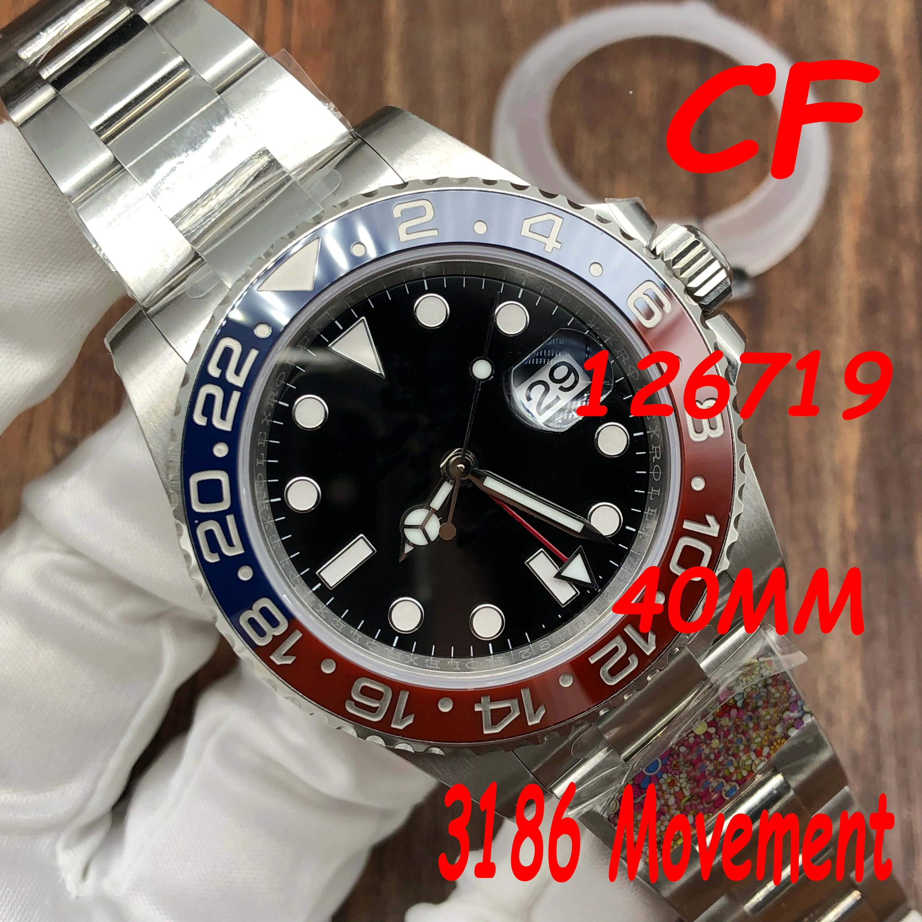 GMT Master II 126719 BLRO красный/синий Pepsi керамика 904L сталь CF 1:1 лучшее издание SA186|Мужские