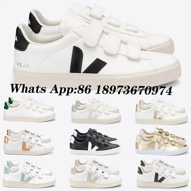 

Original VEJA Sneakers Women's Classic White Shoes Men's Veja Velcro Sneakers Unisex Couple Casual Shoes New Style Size 35-46