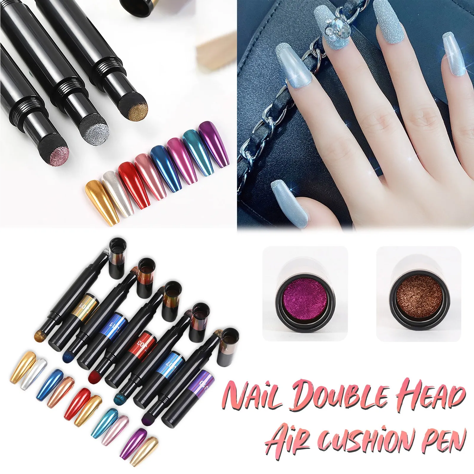 Новая двухсторонняя ручка с воздушной подушкой для дизайна ногтей Волшебная