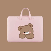 cartoon bear laptop bag 13 14 15 6 inch notebook bag for macbook air pro computer handbag travel briefcase for lenovo dell case