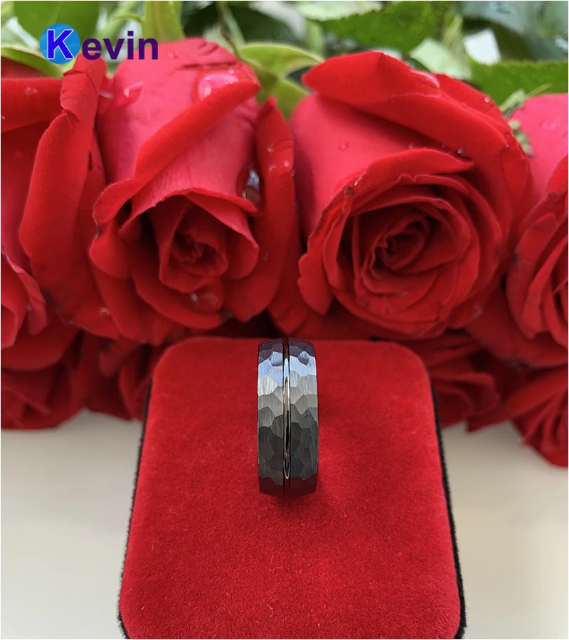 Black Hammer Ring Men Wedding Tungsten With Center Groove Finish New Arrivals | Украшения и аксессуары