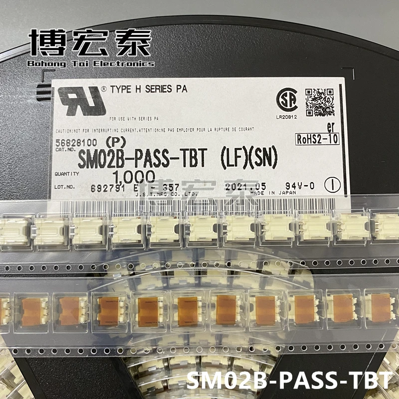 JST-piezas nuevas con cabezal CONN SMD R/A 2POS, 2MM, SM02B-PASS-TBT,SM03B-PASS-TBT,SM04B-PASS-TBT, 100%-0