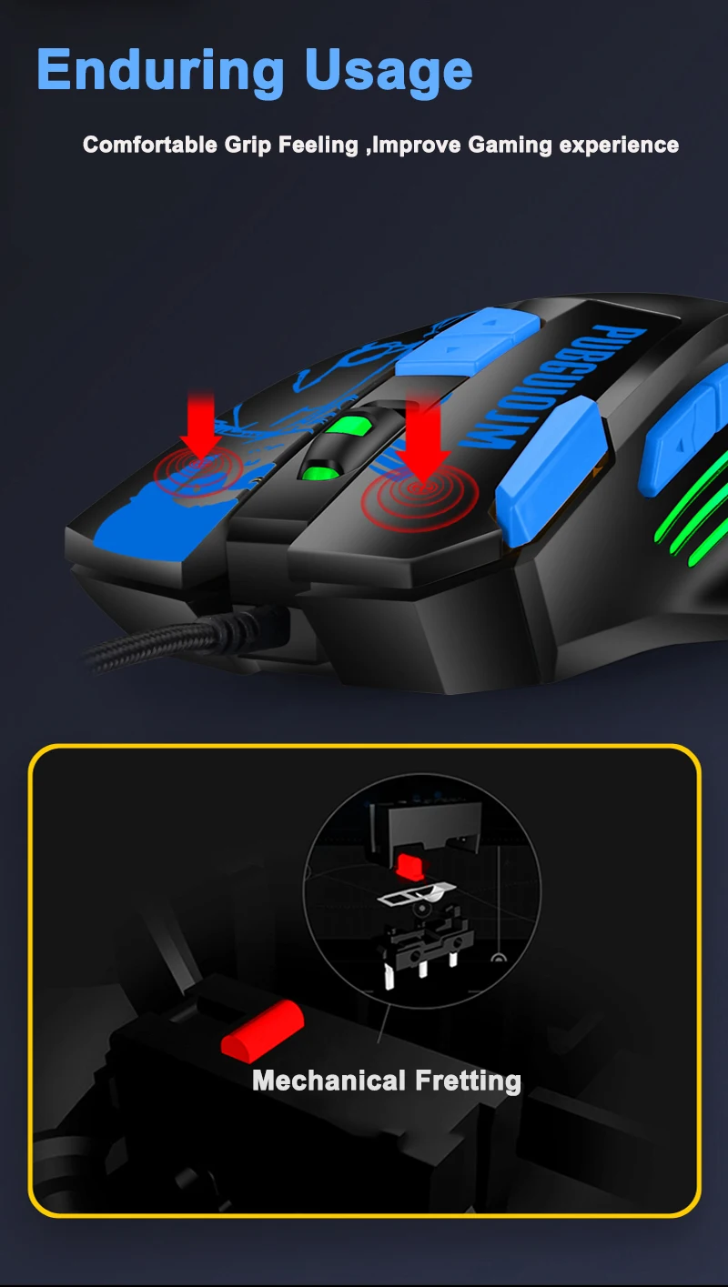 4800DIP USB Оптическая Проводная игровая мышь для ноутбука, настольного компьютера, мышь без привода, кабель для пистолета, мышь для геймера, эргономичные мыши