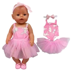 Кукольная одежда для кукол, подходит для девочек 43 см 45 см, балетная юбка, розовое танцевальное платье-пачка