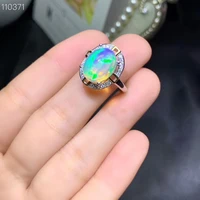 new coming natural and real natural and real opal ring solid 925 sterling silver for women colour gem stone rings fine jewelry