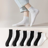 new autumn and winter black socks womens solid color socks cotton tube socks white ins tide japanese sports socks stockings