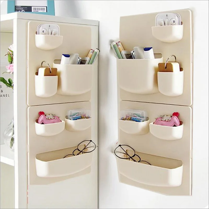 

Бежевая полка для хранения холодильника, клейкая пластиковая коробка для очистки овощей и фруктов, кухонная полка для холодильника, 4 шт., дв...