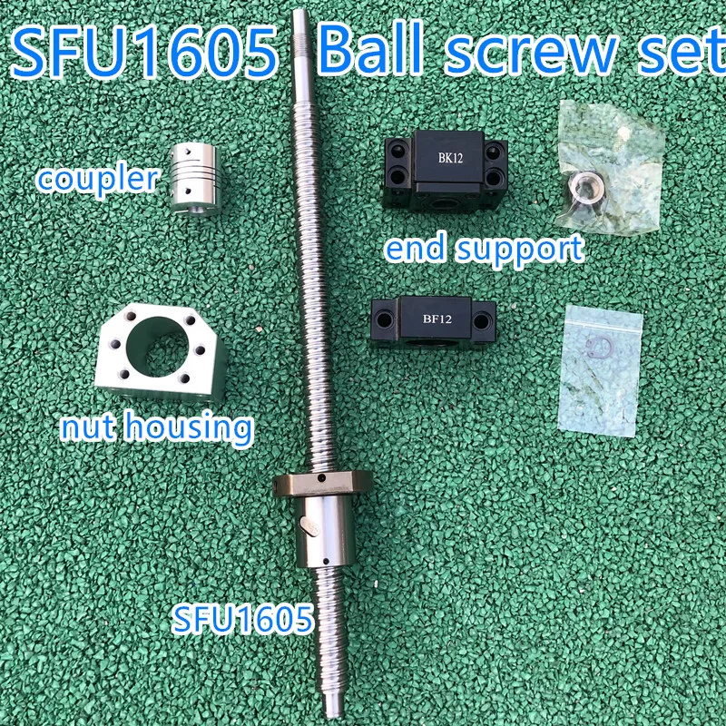 SFU1605 шаровой винт набор RM1605 винтовой Конец обработанный + одна шаровая гайка BK12/BF12