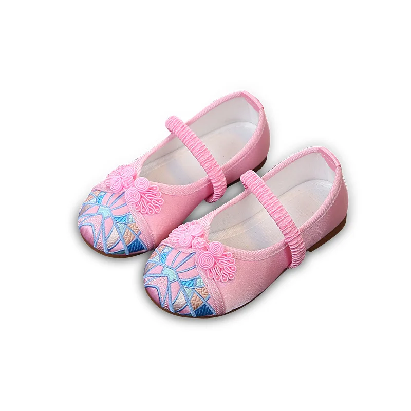 Koovan Original Children's Embroidered Shoes 2020 National Style Cloth Rubber Sole Silk Fabrics Tourist Girls Flats Dance |
