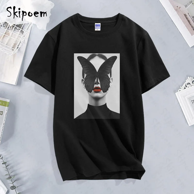 Современная сексуальная женская футболка с перьями и бабочками женский