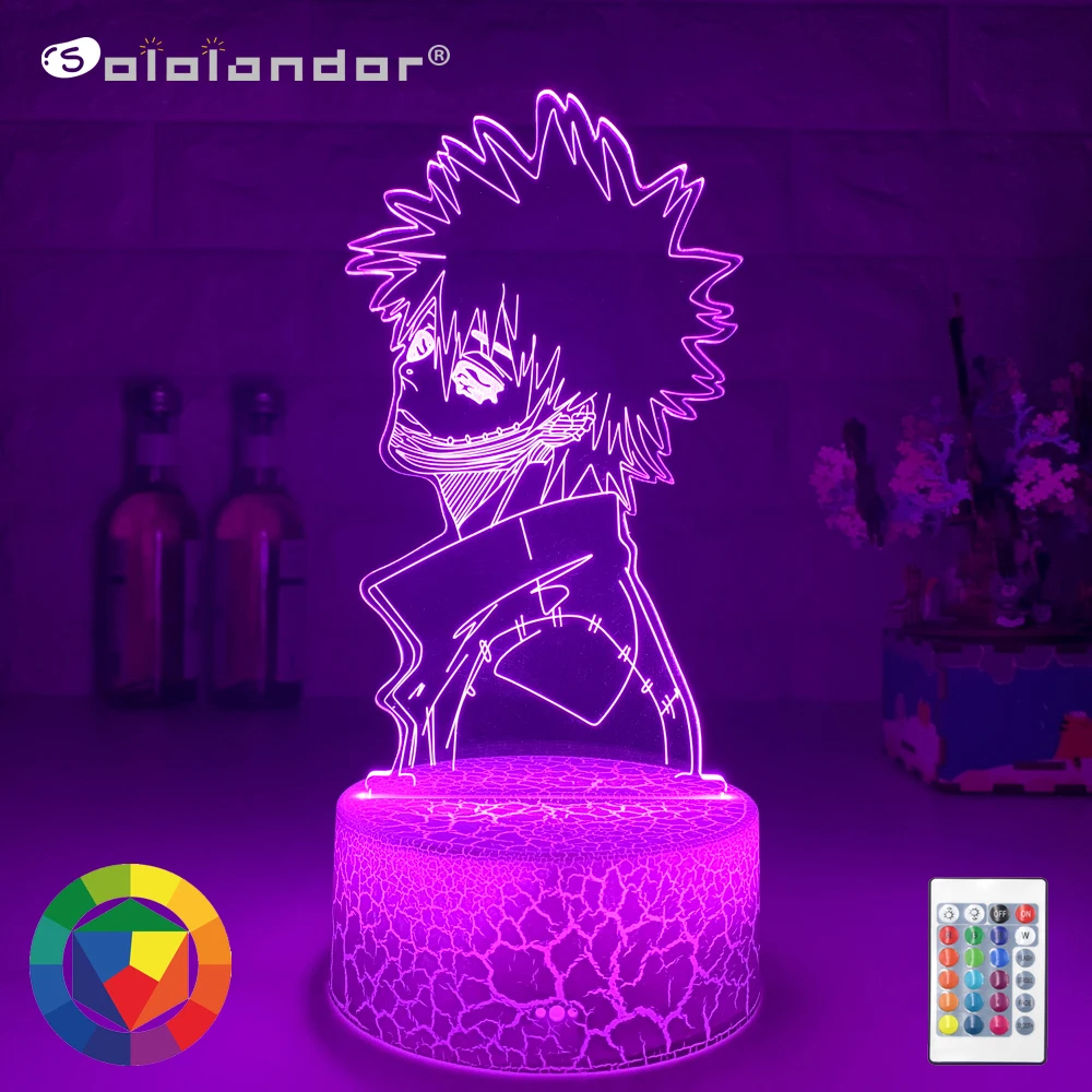 

crylic 3d Lamp Anime My Hero Academia Dabi Led Light for Bedroom Decor Cool Manga Gift for Him Rgb Colorful Night Light Dabi