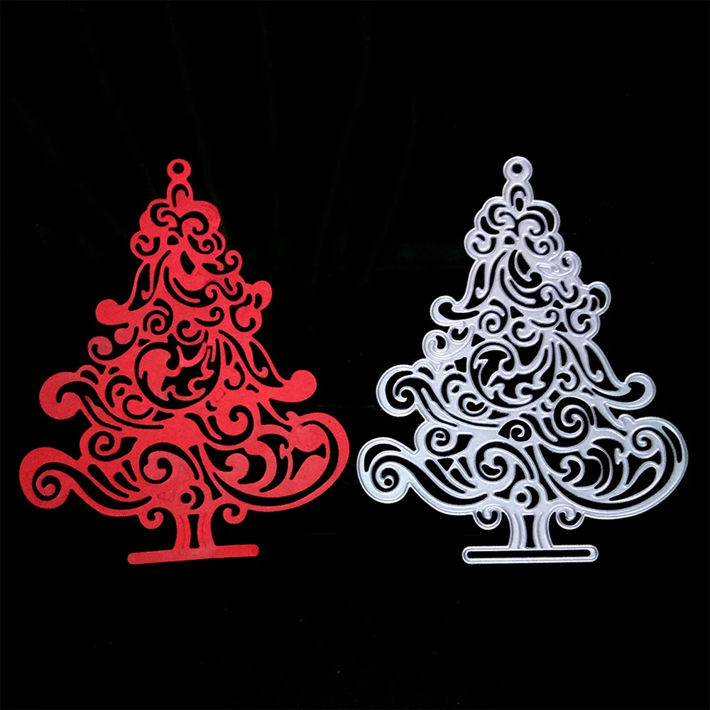 

Merry Christmas Tree Metal Stencil Scrapbooking Album Stamp Paper Card Embossing Decor New for 2020