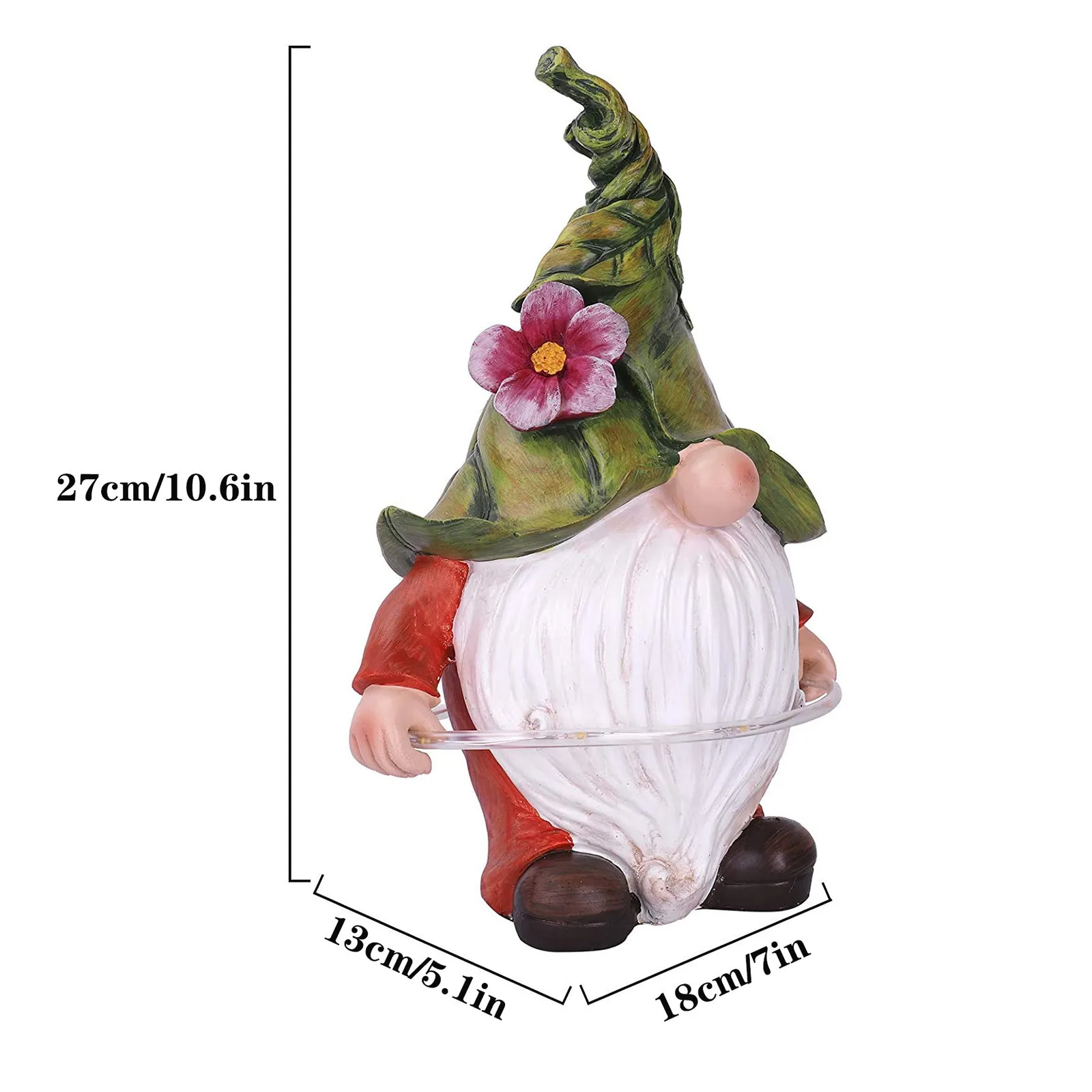 

Garden Dwarf Statue-Resin Dwarf Statue Carrying Magic Ball and Solar LED Light decoracin de habitacin