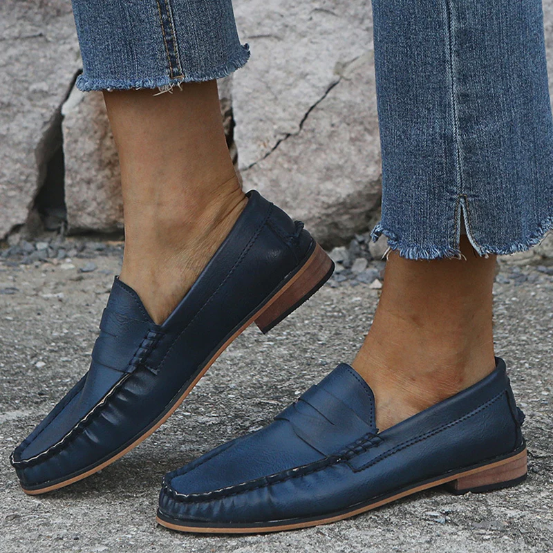 Туфли женские кожаные оксфорды без шнуровки удобные лоферы плоская подошва