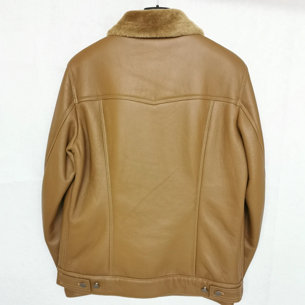 

LOOK! What is the SUPER Factory Quality  Super Quality Natural Fur Coat Winter Men Shearling Coat Warm Clothing Asian Size M492