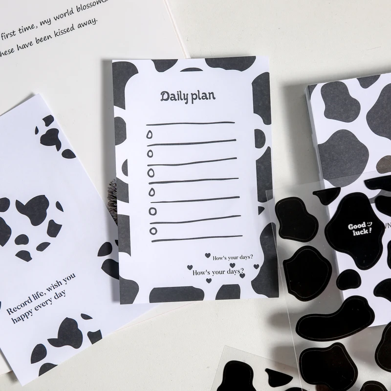 Бумага для заметок Kawaii с рисунком коровы 90 листов декоративные блокноты