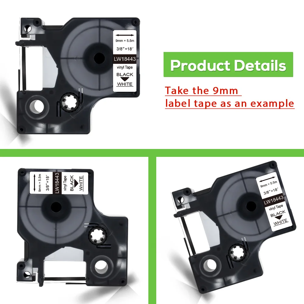 Этикетка Ecowell 18431 18443 18432 18444 для Dymo Rhino IND, Виниловая ...