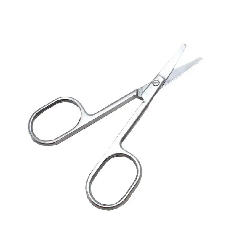 

1pc Nasal Hair Scissors Rounded Curved Safety Steel Portable Vibrissa Scissors Nose Hair Trimmer Eyebrow Scissors