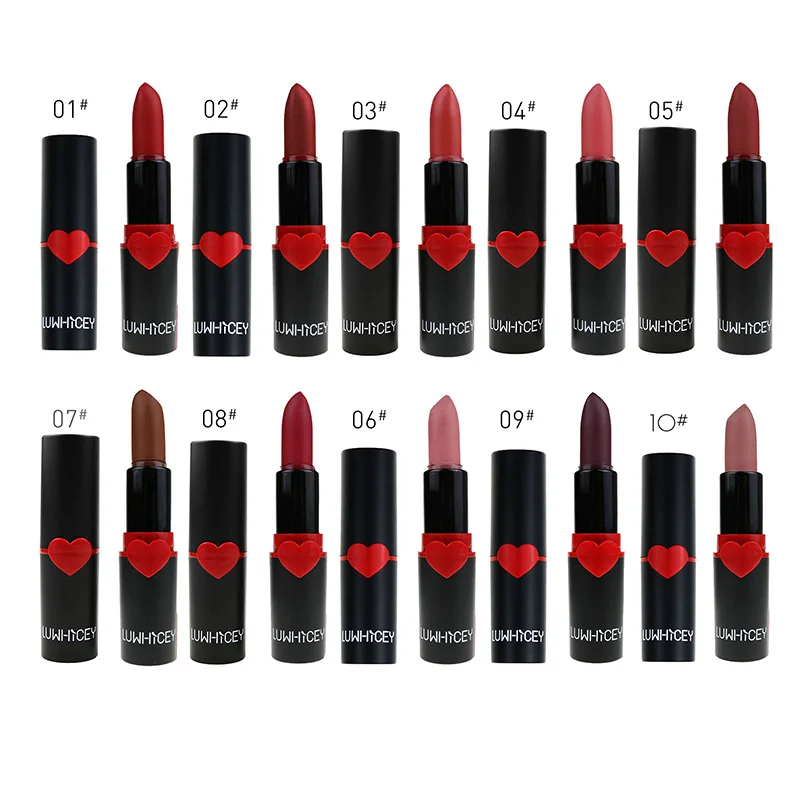 10 цветов Матовая тумана помада с длительным эффектом увлажнения Губная макияж