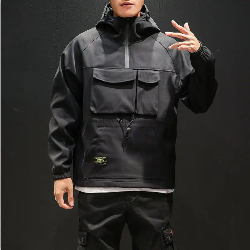 

2021 Workwear jacket men's pilot hooded jacket large size baseball uniform tide card loose