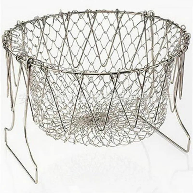 Складная промывка паром из нержавеющей стали корзина для шеф повара ситечко