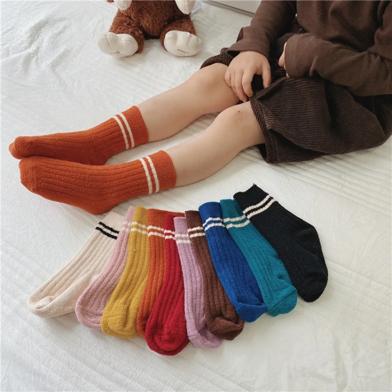 

1-8 YearsToddlers Girls Kids Boys Socks Knee Middle Long Soft Cotton Baby Socks Stripped Children Socks School Clothes