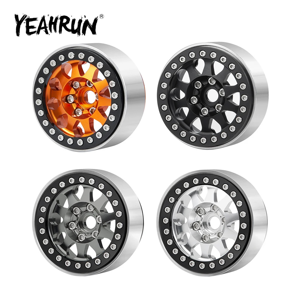 

YEAHRUN 1/2/4Pcs Aluminum Alloy 1.9inch Beadlock Wheel Rims Hubs for Axial SCX10 D90 CC01 TRX4 1/10 RC Crawler Car Parts