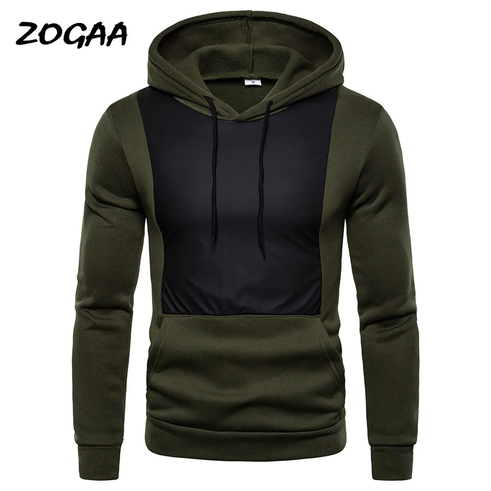 

ZOGAA Hoodies Men Fall Winter New Fashion Contrast Color Mens Casual Jacket Pullover Hooded Lounge Wear Sweatshirt Hot All-match