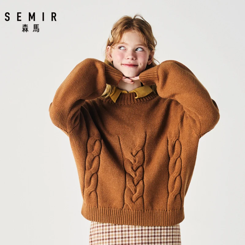 Свитер SEMIR женский свободный Новинка весна-осень 2020 свитер с круглым вырезом