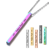 customized french rocker johnny hallyday bar necklace engraved date name pendant fans souvenir jewelry gift 5 colors