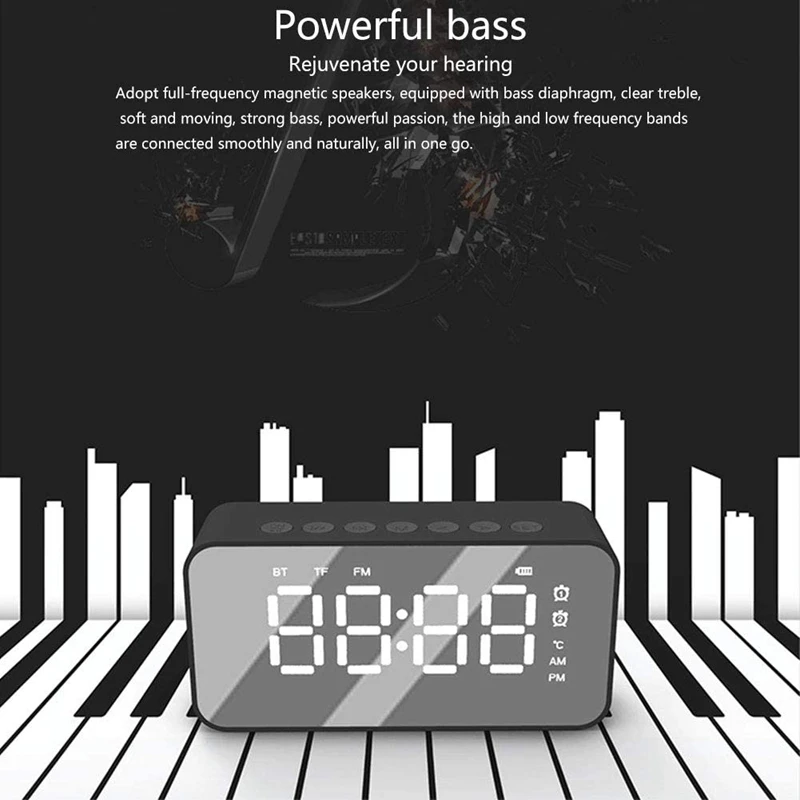Цифровой будильник Bluetooth-радиоприемник двойной портативный динамик с