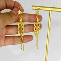 gold color heart dubai earrings indonesiaarabmiddle east ethiopian fashion jewelryafrica love earrings for women girl gift