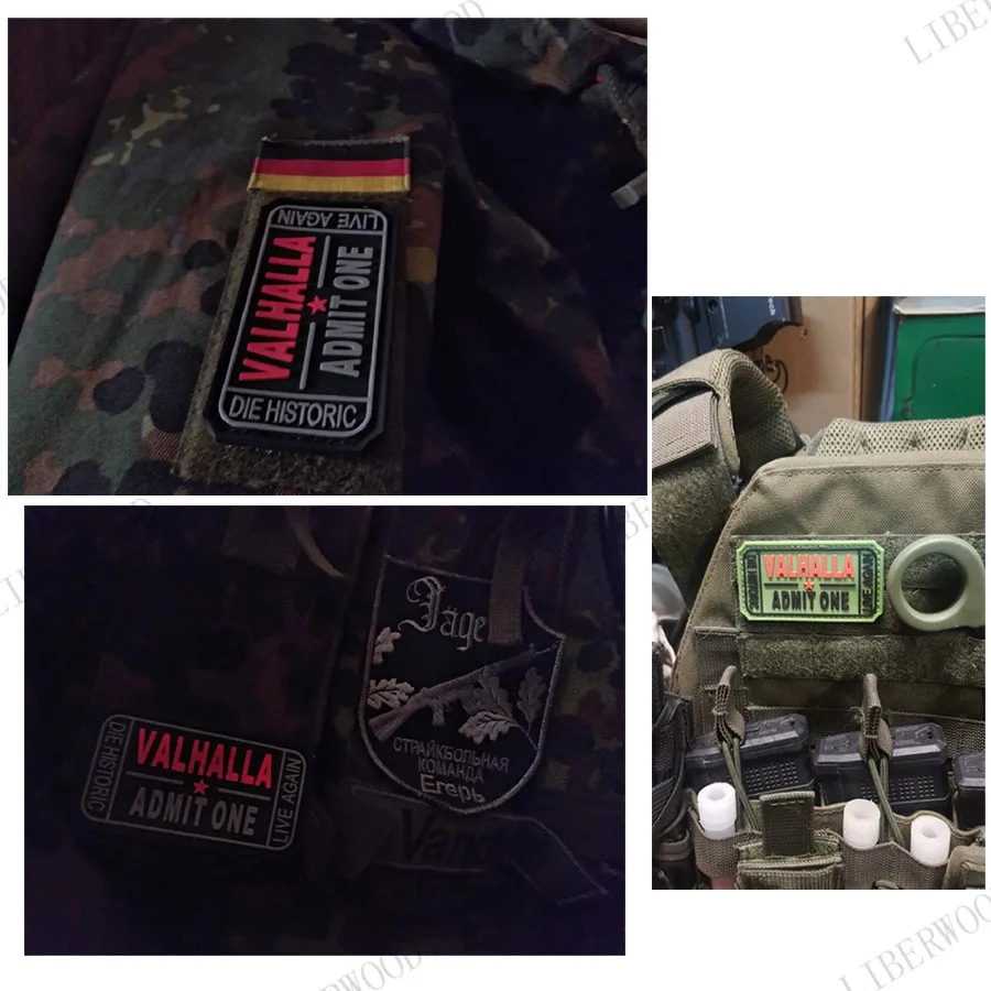 ПВХ VALHALLA призовение один билет нравственная нашивка Mad Skull Max тактические армейские Викинги Live Again Die старинный значок нашивка аппликация