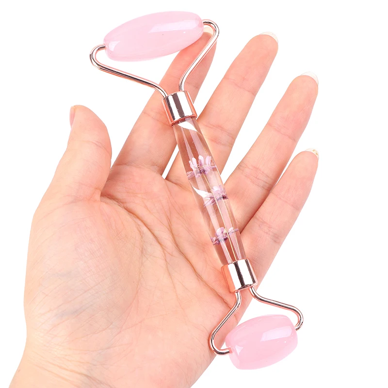 

Natural Jade Roller Jade Stone Gua Sha Set Rose Quartz Board Face Massager Facial Roller Anti Aging Massage For Back Body Neck