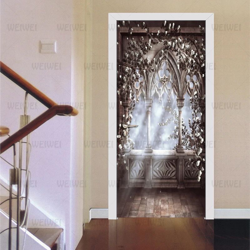 Европейский Стиль римская колонна 3D наклейка на дверь обои креативные DIY