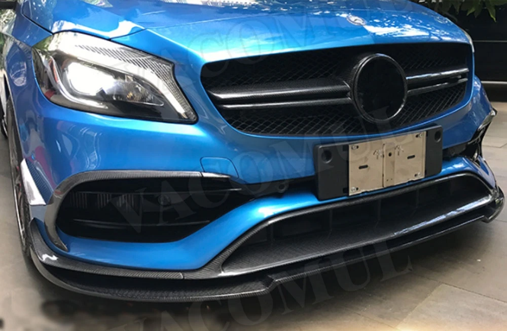 Карбоновое волокно/FRP передний бампер спойлер для Mercedes Benz A Class W176 A180 A200 A260 A45 AMG- автомобильный Стайлинг
